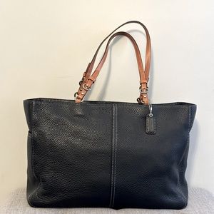 Authentic Leather Coach Tote with Laptop Sleeve